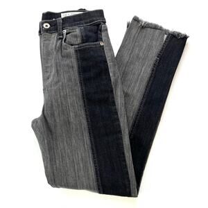 Rag & Bone Evelyn slate women’s slim fit raw hem black gray jeans pants